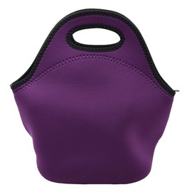 Insulated Neoprene Lunch Bag Gourmet Tote Cooler Warm Pouch for School Work Office (Purple)