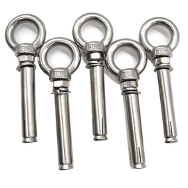 M8* 90mm Expansion Screw with Eye Ring Anchor Internal Eye Bolt Fastener 304 Stainless Steel 5 Pack (Ring Lifting Expansion Eyebolt M8* 90mm)