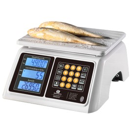 BROMECH Price Computing Scale 66lb Digital Rechargeable Commercial Weight for Produce Food Meat Fruit Vegetable with Dual Large Display, Give Change Function and 5 Direct Plus Included, Not for Trade