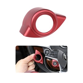 TOYCIDFG Car Engine Start Stop Button Frame Cover Trim Compatible with Alfa Romeo Stelvio 2017-2018/Giulia 2016-2018 Auto Accessories (Red)