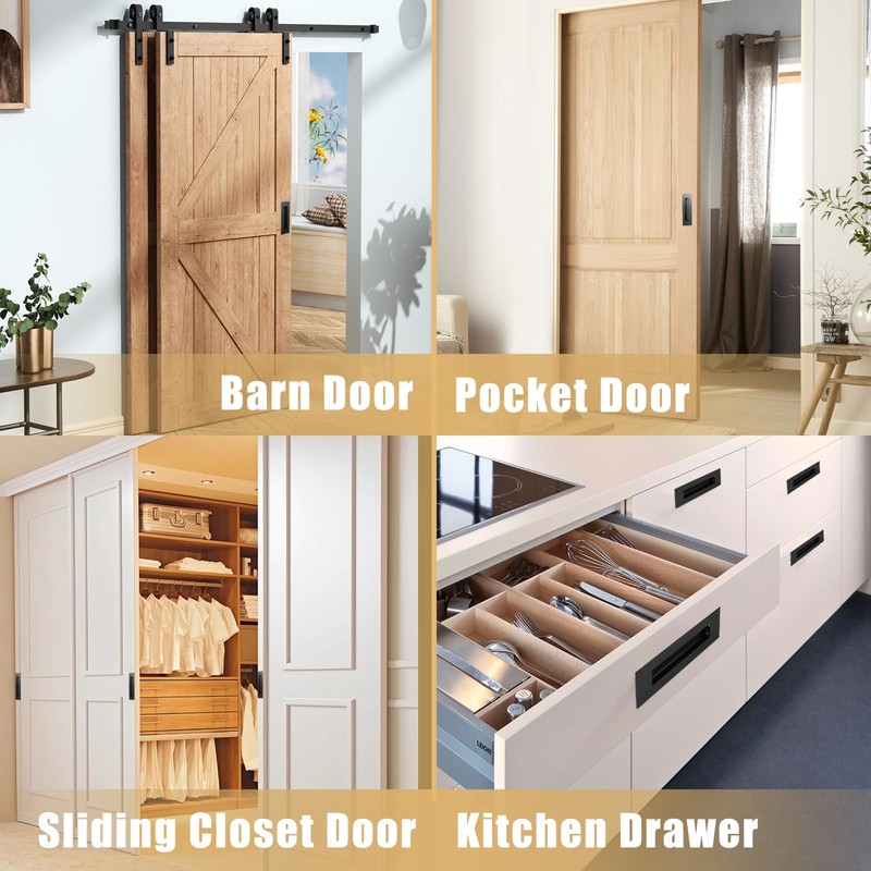 HBL' 6 Pack | 6 Inch Pocket Door Pull Handles,