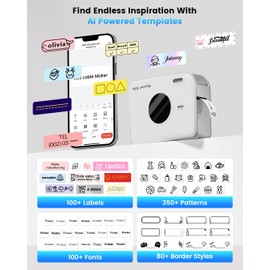 Phomemo A30 Label Maker, Mini Bluetooth Portable Label Printer Thermal Transfer Printing Sticker Rechargeable for Christmas Decorations Home Office Small Business School, Compatible with Phones & PC