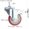 Swivel Stem Casters, Heavy Duty Double-Locking Castors with Red PU