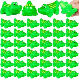 18 pcs Rubber Alligator Bath Toy Mini Plastic Crocodile Float Squeak Toy Bathtub Toys Bulk