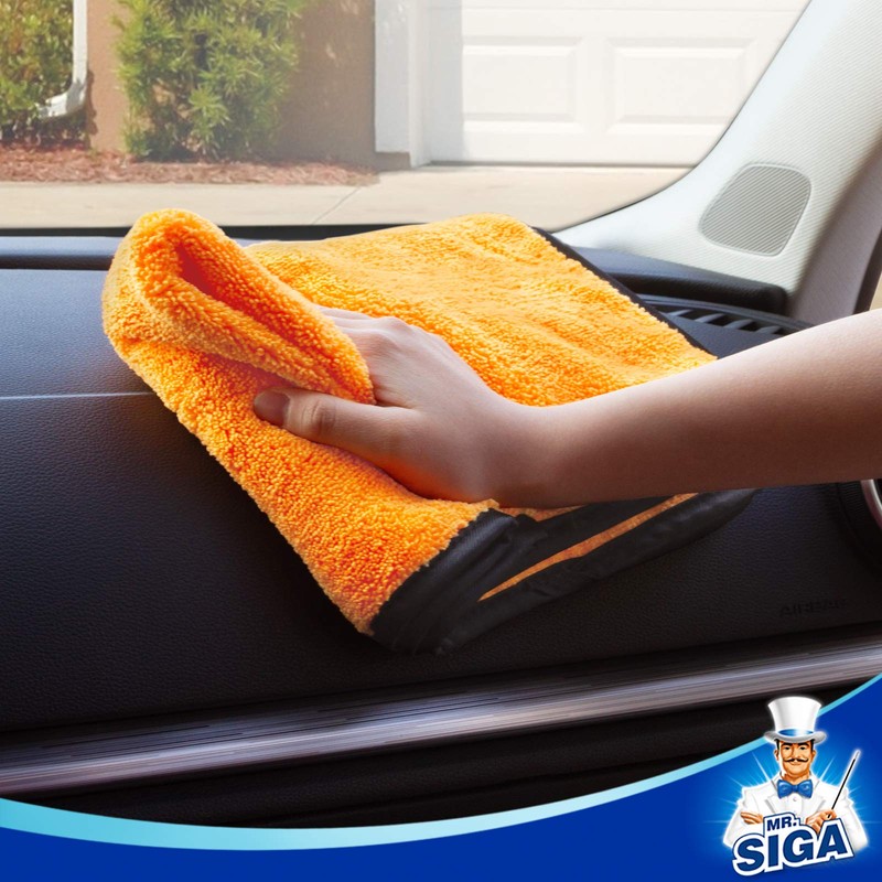 MR.SIGA Professional Premium Microfiber Towels for Cars, Dual-Sided Car Washing