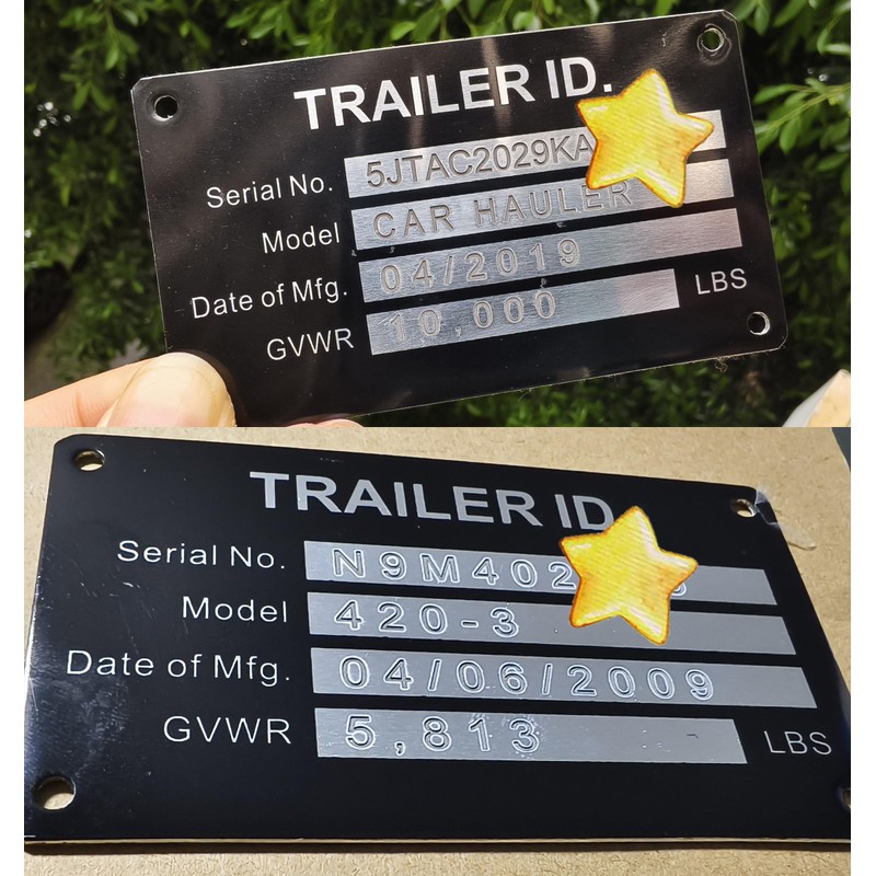 Blank Aluminum ID Plates, Metal Identification Plate, Serial Number Tag,