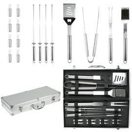 Arora Grilling Accessories, Grill Tools, BBQ Tools with Aluminum Carrying Case, Barbecue Tool Sets, 16-Piece