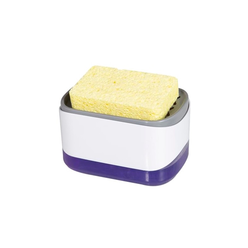 Soap Dispenser for Kitchen, Sponge Holder, Countertop Soap Dispensing Pump,