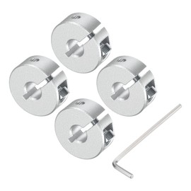 QUARKZMAN Single Split Wave Collar Set for 6 mm Shaft, One-Piece 4 Pieces Clamping Rings 20 mm Outer Diameter, 8 mm Thickness, Aluminium Alloy Wave Collar