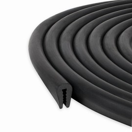 Black U Channel Edge Trim Seal EPDM 15/32" high x 19/64" Wide (25 Feet)