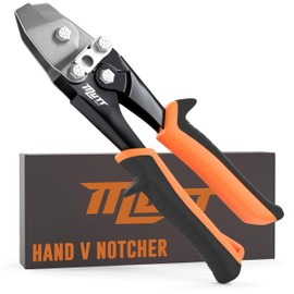 Mutt Tools 30° Sheet Metal Notcher for HVAC - Professional V Notcher with Spring-Loaded Design - Heavy-Duty Corner Cutter for Ductwork - Precision Steel Tool with Safety Lock