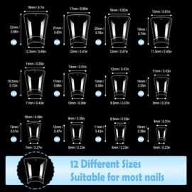 SIUSIO 1200 Pcs Short Duck Nail Tips 12 Sizes Bag Pack Clear Duck Nails Half Cover Wide Nail Tips French False Nail Tips for Acrylic Nails Extension Tips