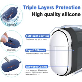 USTIYA Case for Beats Powerbeats Pro 2 Protection Cover Transparent Key Chain Strap Protection Wireless Charging (Blue)