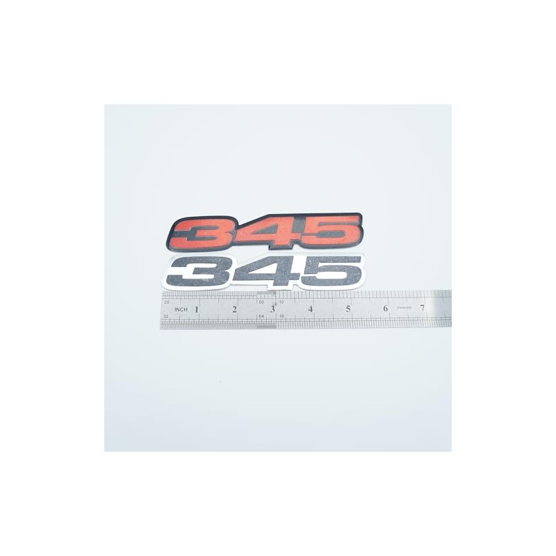 Pair Set VMS Racing 345 Highly Polished Aluminum Nameplate Emblems