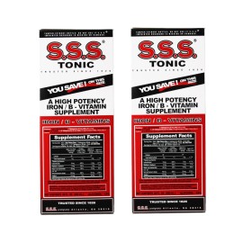 SSS TONIC S.S.S. Tonic Liquid a High Potency Iron/ B-Vitamin Supplement 20 Fl Oz Pack of 2