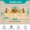 hesoge Vintage Bathroom Light Fixture Brushed Gold Vanity Light with