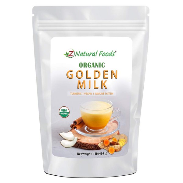Organic Golden Milk Powder - Turmeric Superfood Blend - Promote Relaxation Recovery - Support Immune System - Mix In Coffee, Tea, Latte, Smoothies Recipes - Non GMO, Vegan, Gluten Free - 1 lb