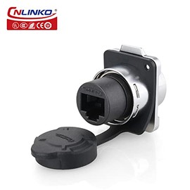 CNLINKO LP-16 RJ45 Conector industrial impermeable IP67 CAT.5E Conector circular de conexión rápida, conector de aviación de liberación rápida, conector 8P8C, conector de carcasa metálica