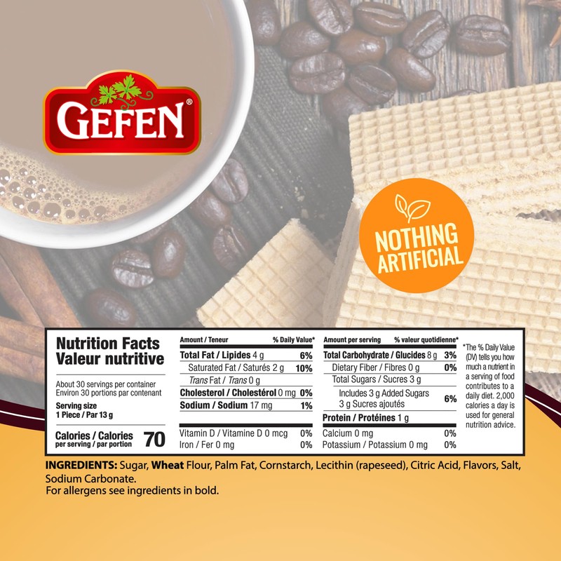 Gefen Lemon Wafers, 14oz (3 Pack - 30 Wafers Each)