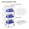 STEEHOOM 4 Tier Rolling Cart with Handle, Utility Cart with