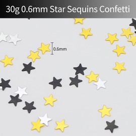 30g Star Sequins Confetti - Gold Confetti for Wedding Card Party Decorations Kids Birthday Baby Shower Christmas Table Decorations Sprinkles 6mm Metallic Glitter Foil Confetti