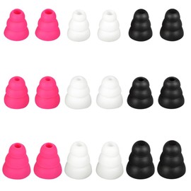 SNHTLS 9 Pairs Triple Flange Earbud Tips Compatible with 3.8mm-5.5mm Headphones, White, Plastic, Ear Tips