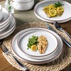 LERATIO Ceramic Dinnerware Sets for 8, High Edge Stoneware Plates