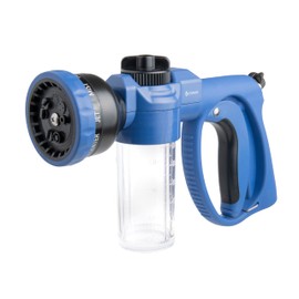 Corvid Adjustable Nozzle with Soap Dispenser, 8-Pattern Spray Hose Nozzle for Cleaning Cars, House, and Pets - Lightweight Plastic Design