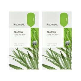 Mediheal La Mejor Mascarilla Coreana: Mascarilla Facial Esencial De Árbol De Té(20 Unidades) Para Todo Tipo De Piel La Mejor Mascarilla Coreana Calmante Y Relajante