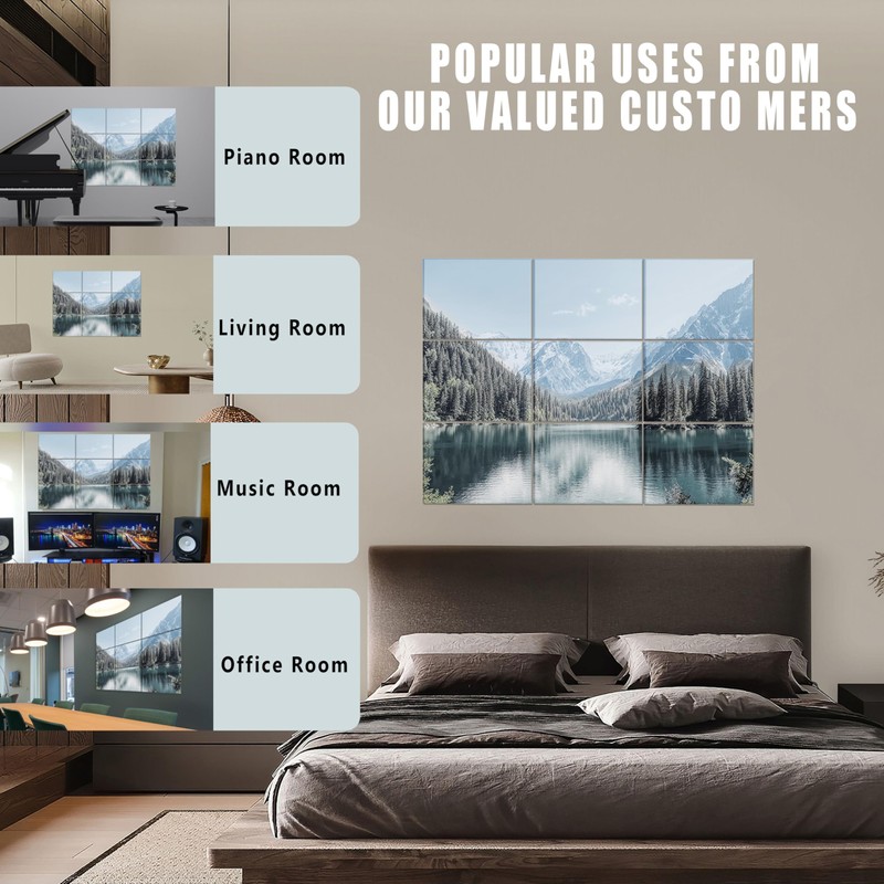 ENSEPST 9 Pack Wall Art Acoustic Panels,48" X 36"Sound Absorbing