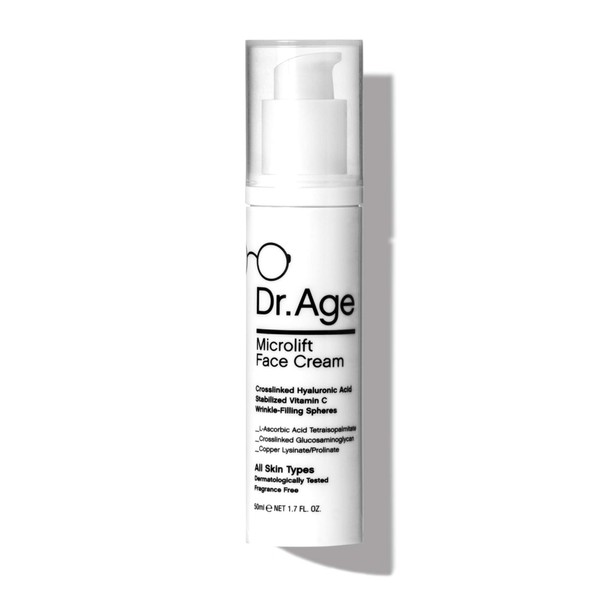 DR AGE Microlift Face Cream - Concentrated Oil Free Face Moisturizer with Anti-Aging Lifting & Tightening Effects - Vitamin C & Crosslinked Hyaluronic Acid - 1.7 fl.oz