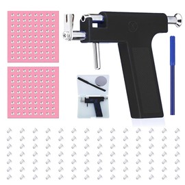 JAWUZ Ear Piercing Set with 98 Pieces Stud Earrings Ear Piercing Gun Set Piercing Gun Stainless Steel Piercing Gun Ear Piercing Gun Set Piercing Tool Kit for Ear Nose Navel Lips, a