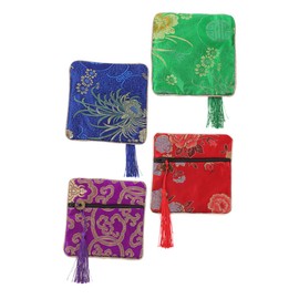 FUNOMOCYA 4Pcs Assorted Color Pipa Tape Holder Portable Storage Bag for Guzheng Nail Tapes Durable Zipper for Jewelry Small Objects Storage