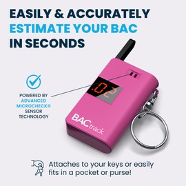 BACtrack Keychain Breathalyzer - Pink (2 Pack) | Ultra-Portable Pocket Keyring Alcohol Tester for Personal Use