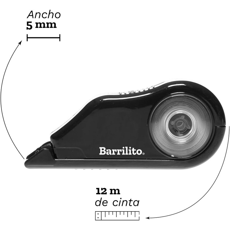 Barrilito Cinta Correctora 12 Metros x 5mm
