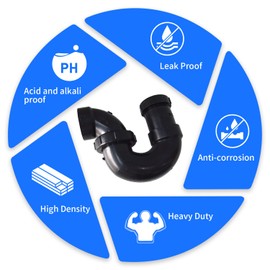 Lesso Slip Joint Swivel P-Trap, 1-1/2 in, ABS, for Use with Kitchen and Bathroom Sinks