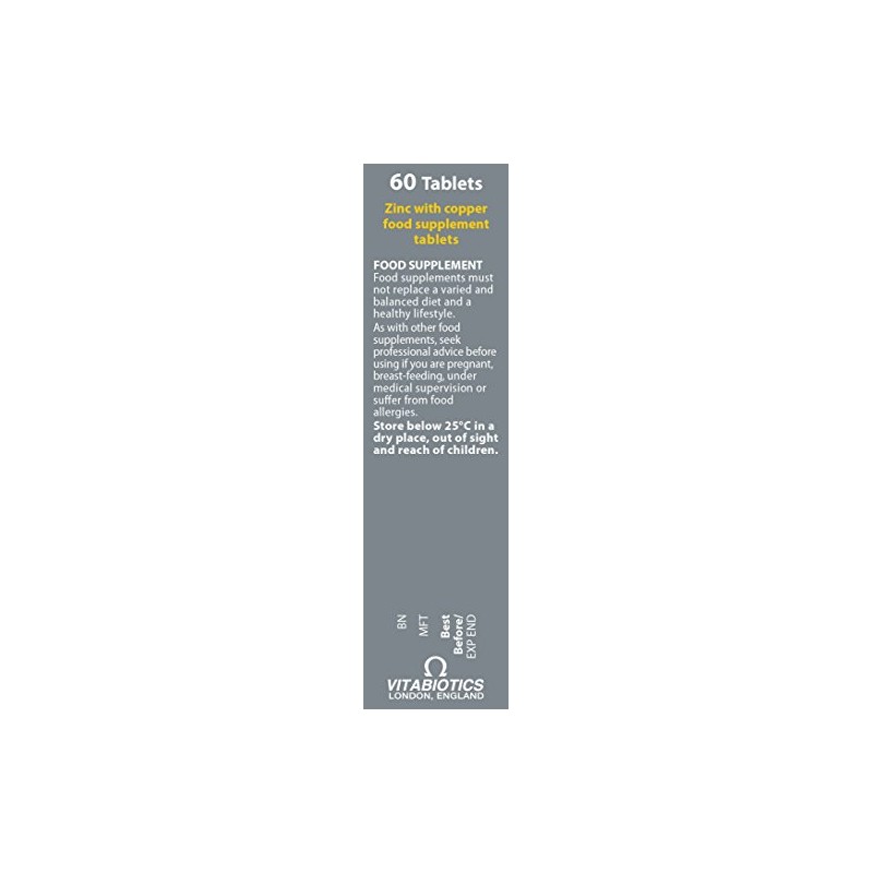 Vitabiotics ultra zinc 15mg with Copper 60 Tablets by Ultra