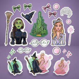 Wicked Stickers – 23-Piece Waterproof Vinyl Decal Pack with Iconic Characters & Magic-Inspired Designs, Broadway Fan Gift for Laptops, Water Bottles, Scrapbooks & More