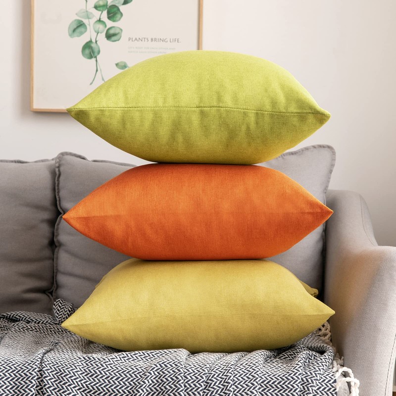 Miulee Set of 2 Waterproof Cushion Covers, Outdoor Sofa Cushion