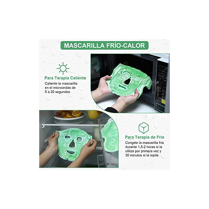 2PCS Máscara de Hielo para Ojos y Cara, Antifaz de