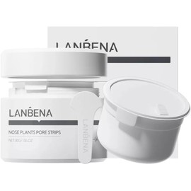 Lanbena Puntos Negros - Mascarilla Puntos Negros 30g + 60pzs Tiras Blancas Para la Extracción de Espinillas - Nose Plants Pore Strips Diebe Equipos de Belleza