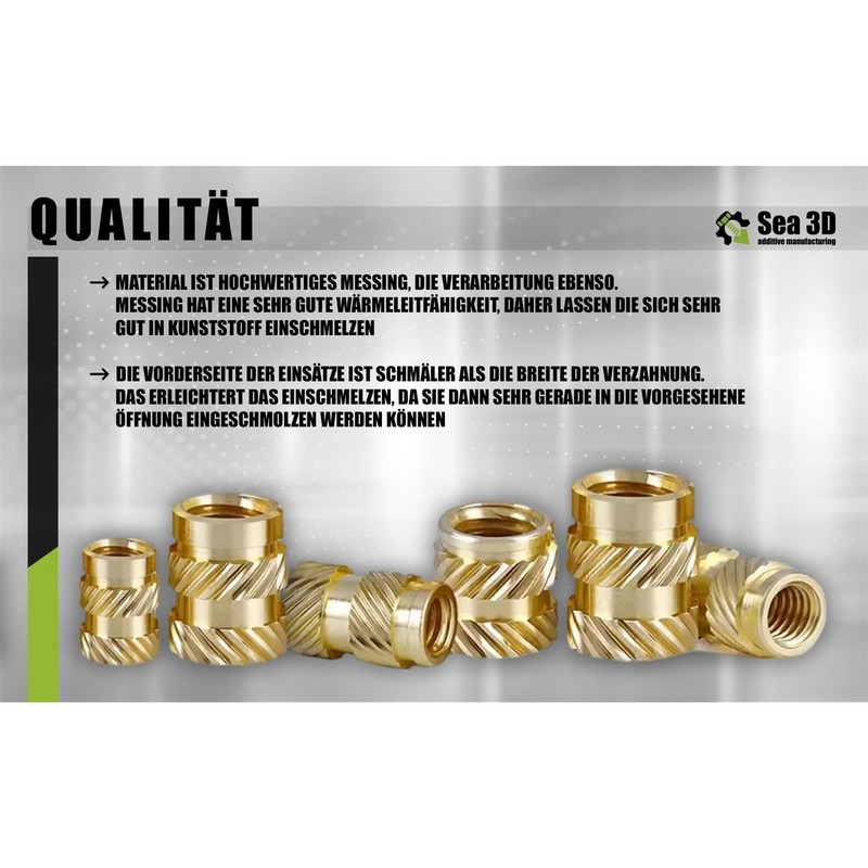 M3 x 5 x 6 mm, Pack of 100 Threaded