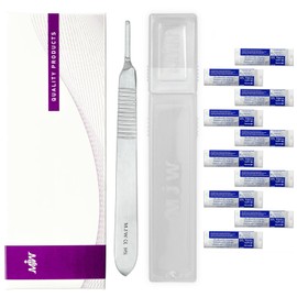 MJW MJW Scalpel Handle No.3 With 10 Pcs Scalpel Cutting Edge #10 Perfect For Hobby Arts, Crafts, And Grafting Tool Performance Dermaplaning Handle Pocket Craft