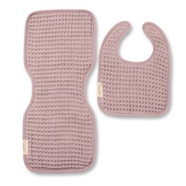 Bella Tunno Baby Bibs and Burp Cloths Set – Reversible Drool Bibs and Soft Absorbent Newborn Burp Cloths, Oeko-TEX Certified (Orchid)