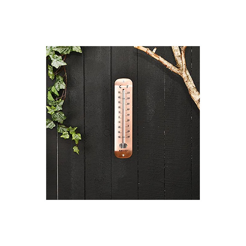 MAISONICA 30cm Copper Plated Garden Wall Thermometer Temperature Gauge