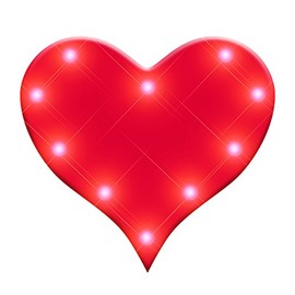 Light Up Perfect 10 Heart Flashing Blinking LED Body Light Lapel Pins (25-Pack)