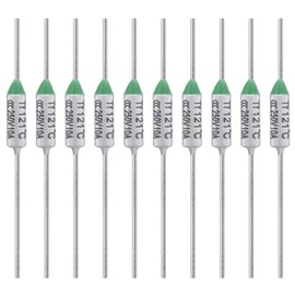 ALLECIN Pack of 10 Thermal Fuses 121 Degrees Celsius 10 A 250 V AEC121E 121 °C Thermal Fuses Circuit Breaker