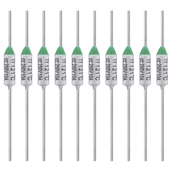 ALLECIN Pack of 10 Thermal Fuses 121 Degrees Celsius 10