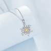 UCADRIT Edelweiss Jewelry Sterling Silver Edelweiss Necklace Flower Pendant White