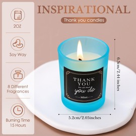 MTLEE 16 Pack Scented Candles Gifts Set Aromatherapy Soy Wax Candles Bulk Scented for Bridesmaid Birthday Valentine Mother's Day Bath Yoga Family Gatherings Festive(Motivational,Multicolor)